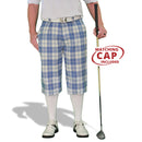 white, blue plaid golf knickers