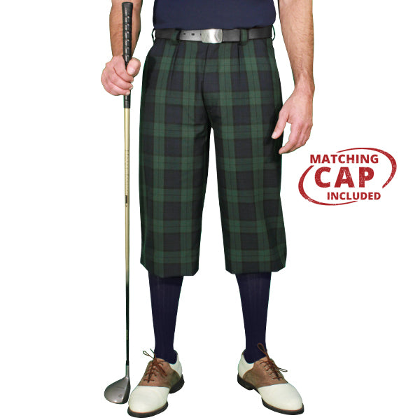 green and navy plaid golf knicker
