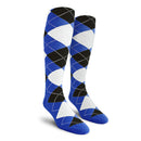 Golf Knickers: Men's Over-The-Calf Argyle Socks - Royal/Black/White Socks
