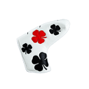 Black Clover Live Lucky Blade Putter Cover - Live Lucky White and Red Golf