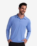 Indigo long sleeve polo