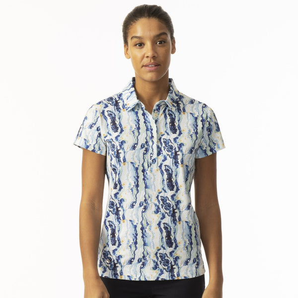 Daily Sports: Women's Marble Polo Shirt - Blue