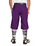 Golf Knickers: Mens 'Par 4' Cotton/Ramie Golf Knickers - Purple Clothing