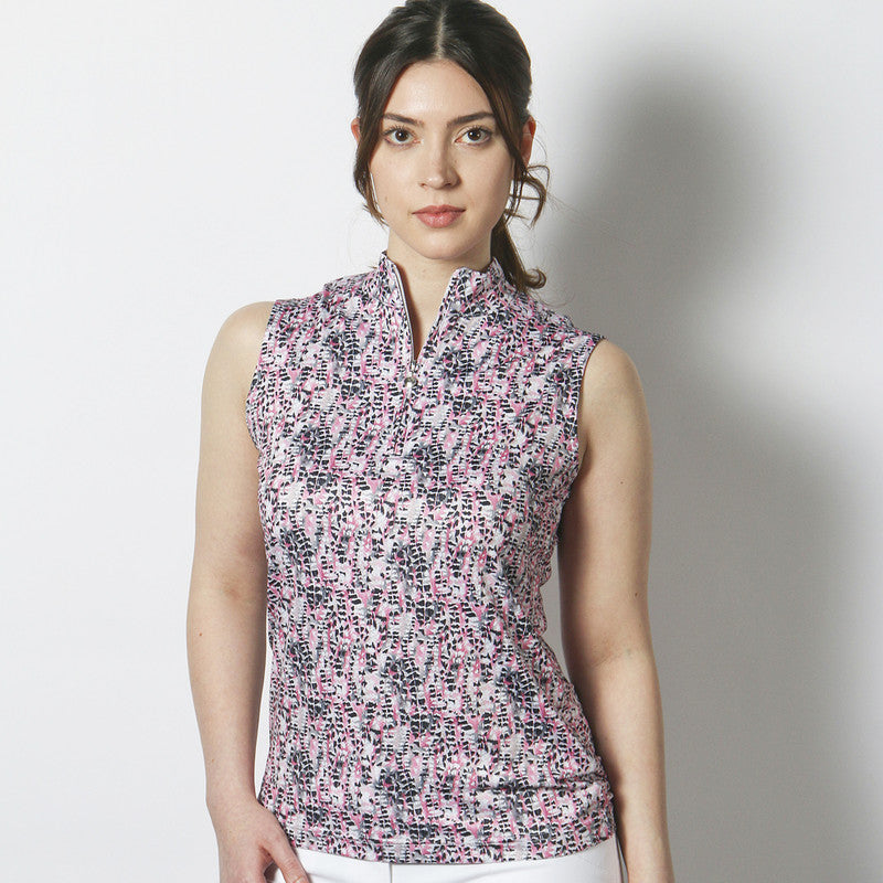 Daily Sports: Women's Ravenna Sleeveless Polo - Pink Animal