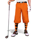 Golf Knickers: Mens 'Par 4' Cotton/Ramie Golf Knickers - Orange Clothing