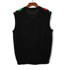 Golf Knickers: Men's Argyle Sweater Vest - Black/Red/Lime Clothing
