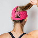 VimHue: Women's Sun Goddess UPF 50+ Ponytail Cap - Hot Pink Hats