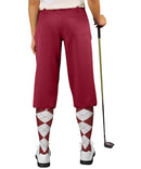 Golf Knickers: Ladies 'Par 3' Microfiber Golf Knickers - Maroon Clothing