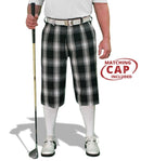 black, white plaid golf knickers