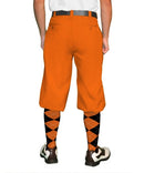 Golf Knickers: Mens 'Par 4' Cotton/Ramie Golf Knickers - Orange Clothing