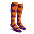 Golf Knickers: Men's Over-The-Calf Argyle Socks - Purple/Orange Socks