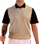 Golf Knickers: Men's Solid Sweater Vest - Khaki Clothing