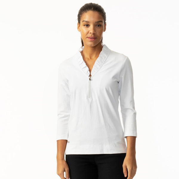 Daily Sports: Women's Patrice 3/4 Sleeve Polo - White