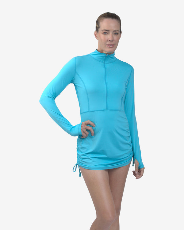 BloqUV: Women's UPF 50 Relaxed Cover Up Dress (2011) - Light Turquoise