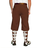 Golf Knickers: Mens 'Par 4' Cotton/Ramie Golf Knickers - Brown Clothing
