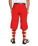 Golf Knickers: Mens 'Par 4' Cotton/Ramie Golf Knickers - Red Clothing
