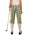 Golf Knickers: Ladies 'Par 5' Plaid Golf Knickers & Cap - Khaki Stewart Clothing