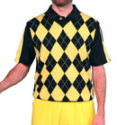 Golf Knickers: Men's Argyle Sweater Vest - Black/Yellow Clothing