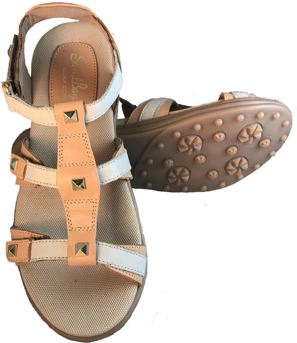 Sandbaggers: Women's Golf Sandals - Cece Sandal Rose & Ivory