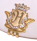 Navika Crystal Ball Marker & Crown Clip - Gold Initial "H"