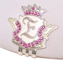 Navika Crystal Ball Marker & Crown Clip - Silver Initial "E"