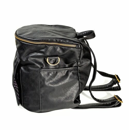 Sassy Caddy: Leather Back Pack - Pebbled Black