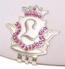 Navika Crystal Ball Marker & Crown Clip - Silver Initial "L"