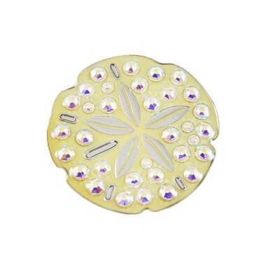 Navika: Swarovski Crystals Ball Marker & Hat Clip - Sand Dollar