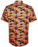 Tattoo Golf: Men's Camo Cool-Stretch Golf Shirt - Orange Clothing