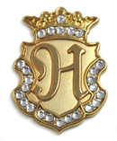 Navika Crystal Ball Marker & Crown Clip - Gold Initial "H"