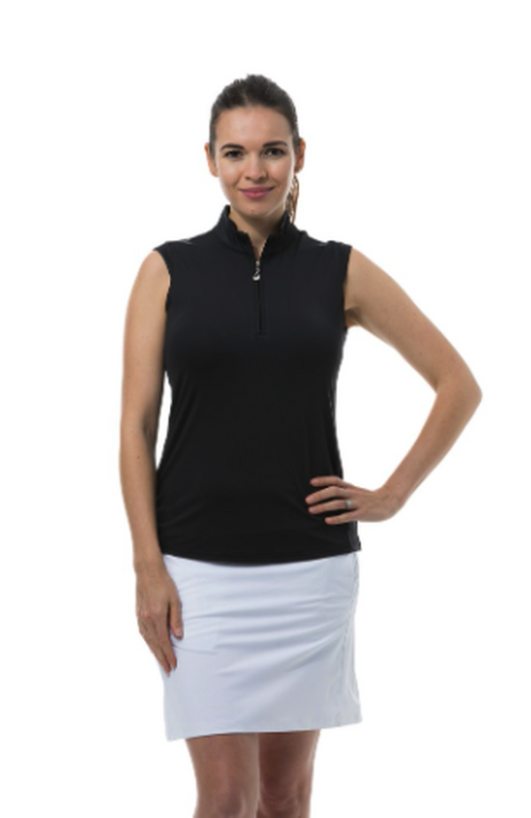 SanSoleil Ladies Black UPF 50 Sunglow Sleeveless Mock - 900439 (Size Large) SALE