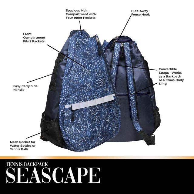 Glove It: Tennis Backpack - Seascape