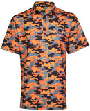 Tattoo Golf: Men's Camo Cool-Stretch Golf Shirt - Orange Clothing