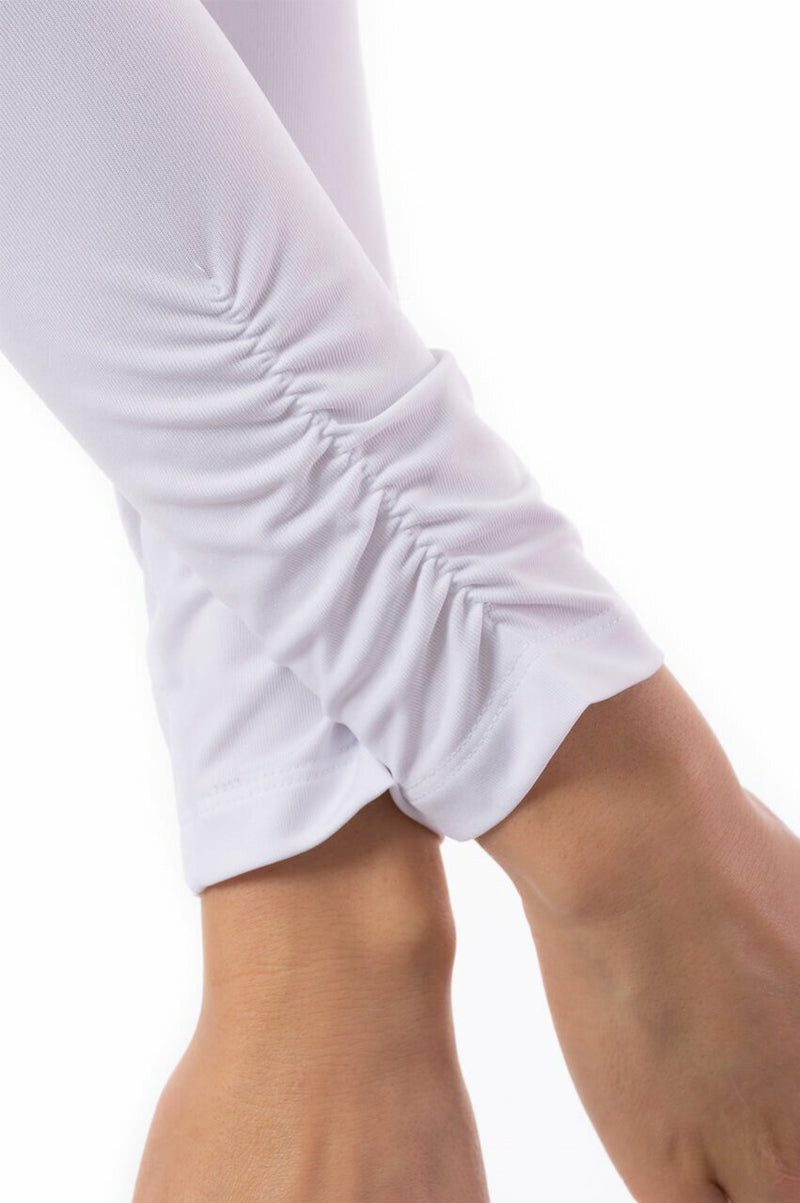 Golftini: Women's Long Sleeve Zip Mock Stretch Polo - White