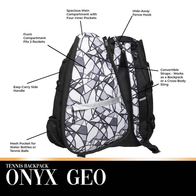 Glove It: Tennis Backpack - Onyx Geo