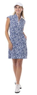 SanSoleil: Ladies UPF 50 SolStyle Cool Sleeveless Zip Mock Dress - 900722C Clothing