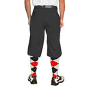 Golf Knickers: Mens 'Par 4' Cotton/Ramie Golf Knickers - Black Clothing