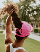 VimHue: Women's Sun Goddess UPF 50+ Ponytail Cap - Hot Pink Hats