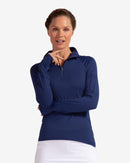 BloqUV: Women's UPF 50 Mock Zip Top (3001) - Navy Clothing