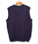 Golf Knickers: Men's Solid Sweater Vest - Navy Clothing