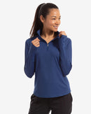 BloqUV: Women's UPF 50 Relaxed Mock Zip Top (3002) - Navy Clothing