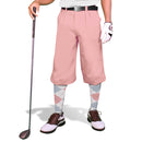 Golf Knickers: Mens 'Par 4' Cotton/Ramie Golf Knickers - Pink Clothing