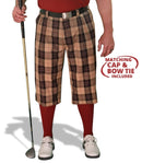 Golf Knickers: Mens 'Par 5' Limited Microfiber Golf Knickers Bow Tie & Cap - Amsterdam Clothing