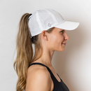 VimHue: Women's Sun Goddess UPF 50+ Ponytail Cap - White Hats