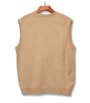 Golf Knickers: Men's Solid Sweater Vest - Khaki Clothing