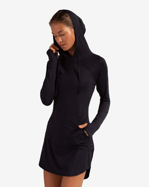 BloqUV: Women's UPF 50 Hoodie Dress (2009) - Black
