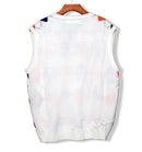 Golf Knickers: Men's Argyle Sweater Vest - White/Orange/Royal Clothing