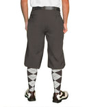 Golf Knickers: Mens 'Par 4' Cotton/Ramie Golf Knickers - Charcoal Clothing