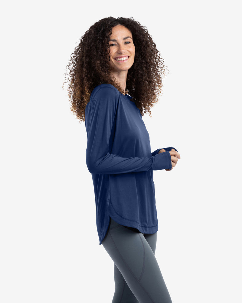BloqUV: Women's UPF 50 Relaxed Scalloped Top (2015) - Navy