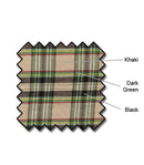 Golf Knickers: Mens 'Par 5' Cotton/Ramie Plaid Golf Trousers - Khaki Stewart Clothing